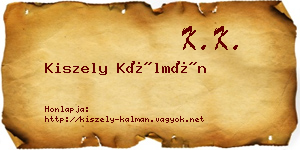 Kiszely Kálmán névjegykártya