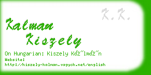 kalman kiszely business card